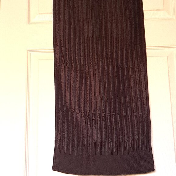 KENZO Homme Italy Luxurious Reversible Wool Backed Silk Scarf Chocolate 60"x13" - Picture 15 of 15